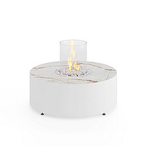 שולחן אש ומדורת גן עגולה גז Eclipse Deluxe Gas Awake White שולחן אש ומדורת גן עגולה גז Eclipse Deluxe Gas Awake White