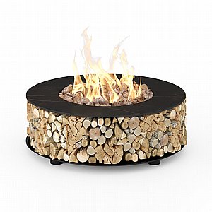 שולחן אש ומדורת גן עגולה גז Supreme Black שולחן אש ומדורת גן עגולה גז Supreme Black