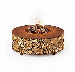 שולחן אש ומדורת עצים עגולה Supreme Corten קורטן שולחן אש ומדורת עצים עגולה Supreme Corten קורטן