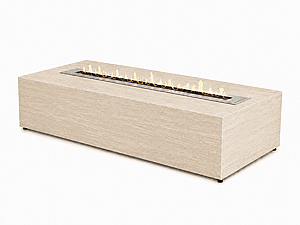 שולחן אש מלבני מסדרת AURA Beige Travertine ביו אתנול שולחן אש מלבני מסדרת AURA Beige Travertine ביו אתנול