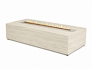 שולחן אש מלבני מסדרת AURA White Travertine ביו אתנול שולחן אש מלבני מסדרת AURA White Travertine ביו אתנול